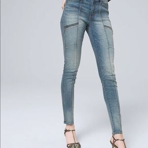 WHBM studded Capri jeans 14 w/ zippered pockets